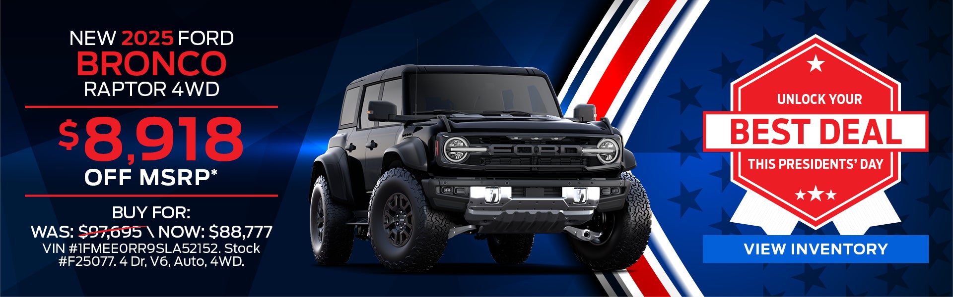 2025 Ford Bronco Raptor 4WD
