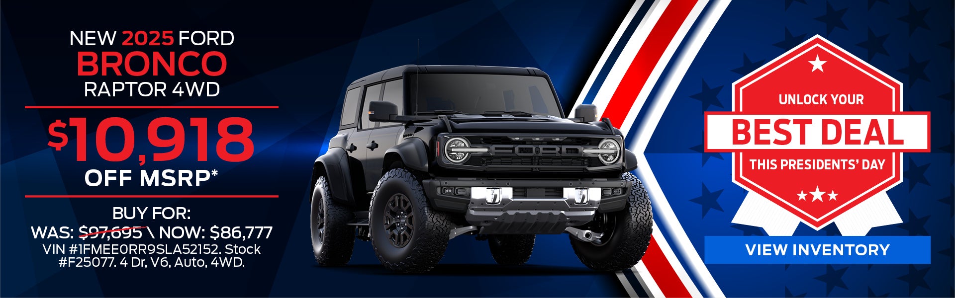 2025 Ford Bronco Raptor 4WD