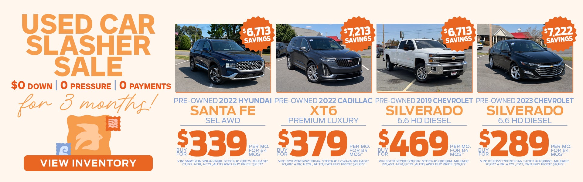 Used Car Slasher Sale