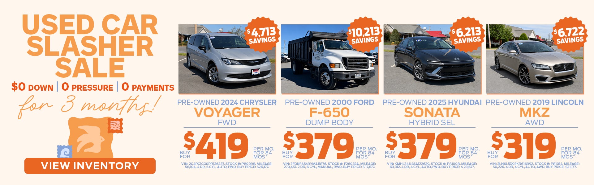 Used Car Slasher Sale