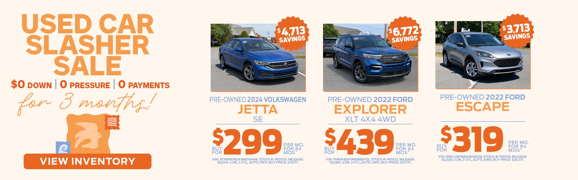 Used Car Slasher Sale
