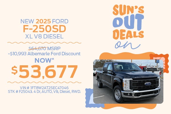 New 2025 Ford F-250SD XL V8 Diesel