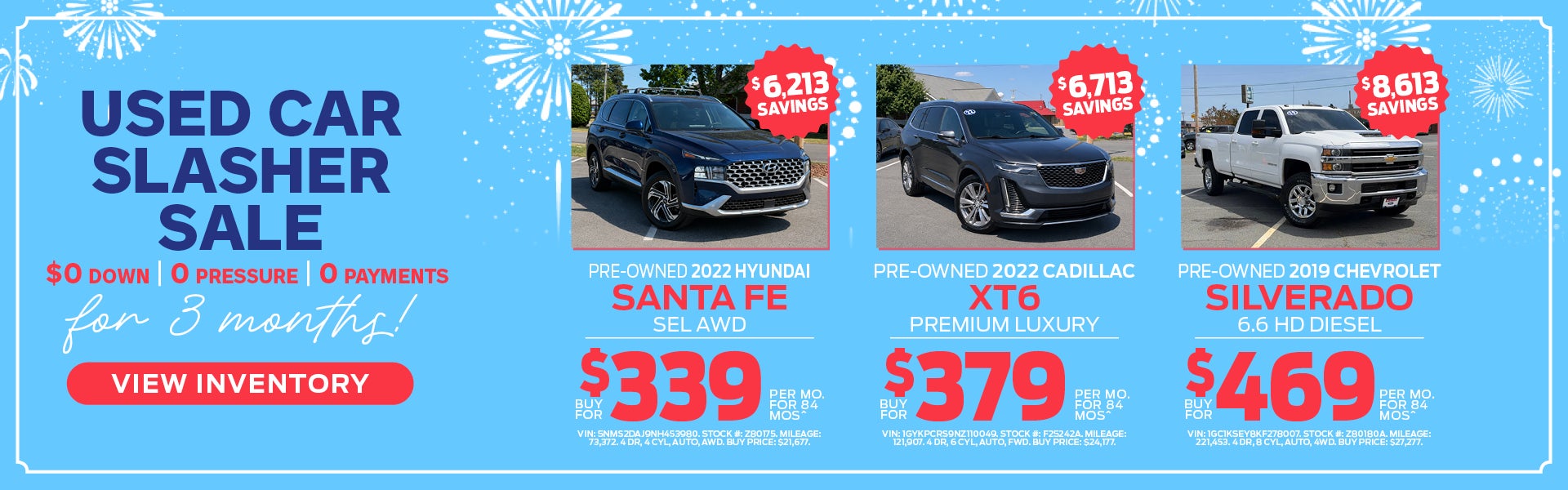 Used Car Slasher Sale