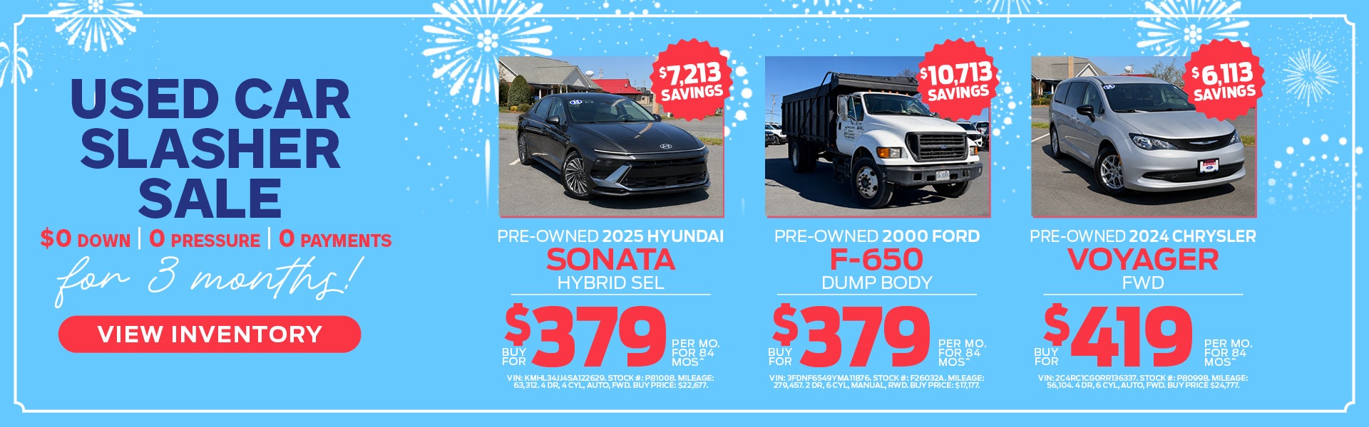 Used Car Slasher Sale