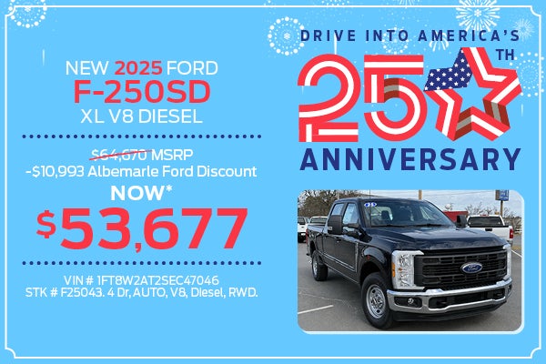New 2025 Ford F-250SD XL V8 Diesel