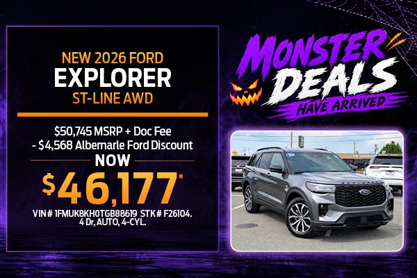 Save $4,568 on this New 2026 Ford Explorer ST-Line AWD